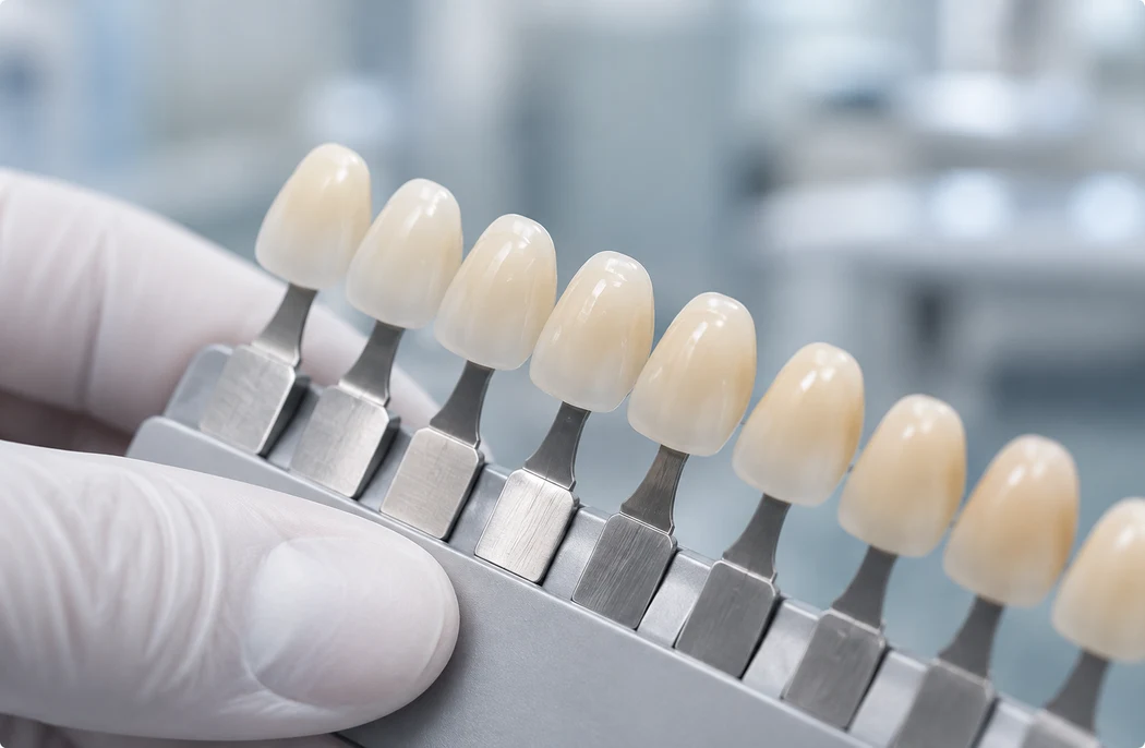 Illustrative tooth shade guide used in dental care